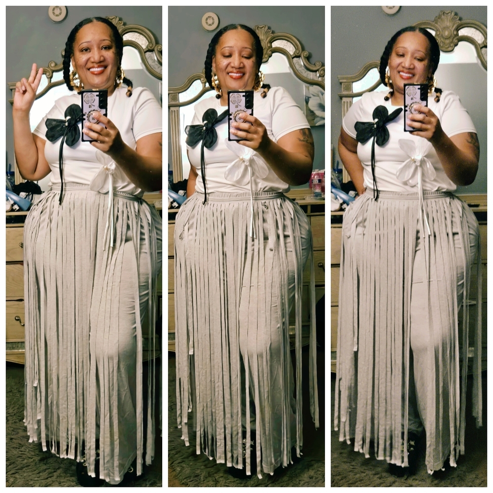 Chic Grey Fringes Sweatpant